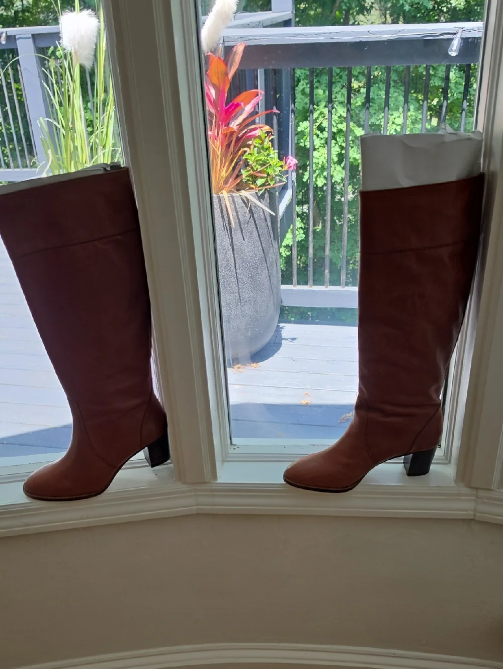 J. Crew Tall Brown Leather Over-the-Knee Boots